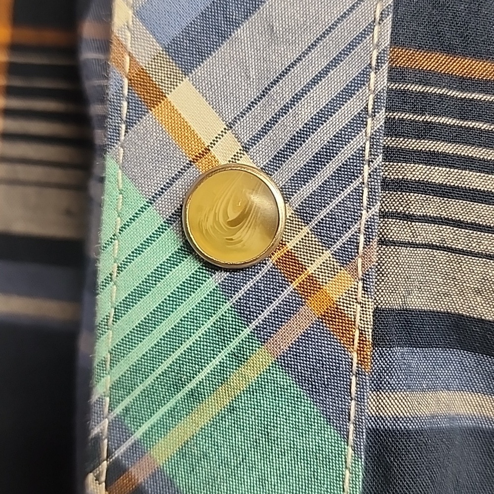 Wrangler Retro Vintage Equestrian Western Snap Button-Down Blue Plaid Shirt Sz L - Picture 3 of 9